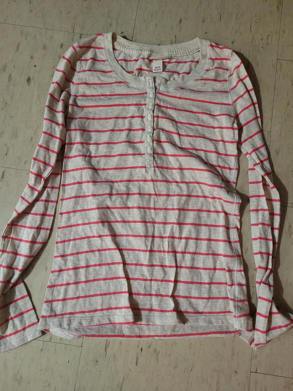 Moschino Cream and Pink Striped Long Sleeve Henley